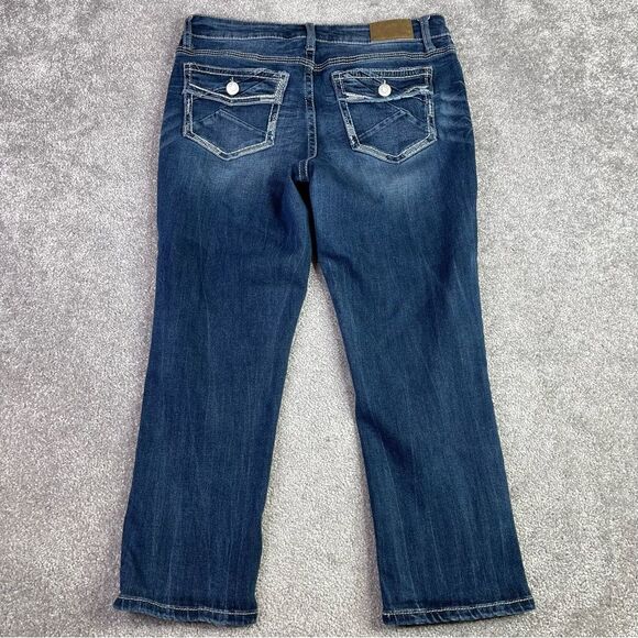 Daytrip Virgo Capri Jeans Women’s 30X24 Blue Straight Mod-Rise Dark Denim - Picture 3 of 13